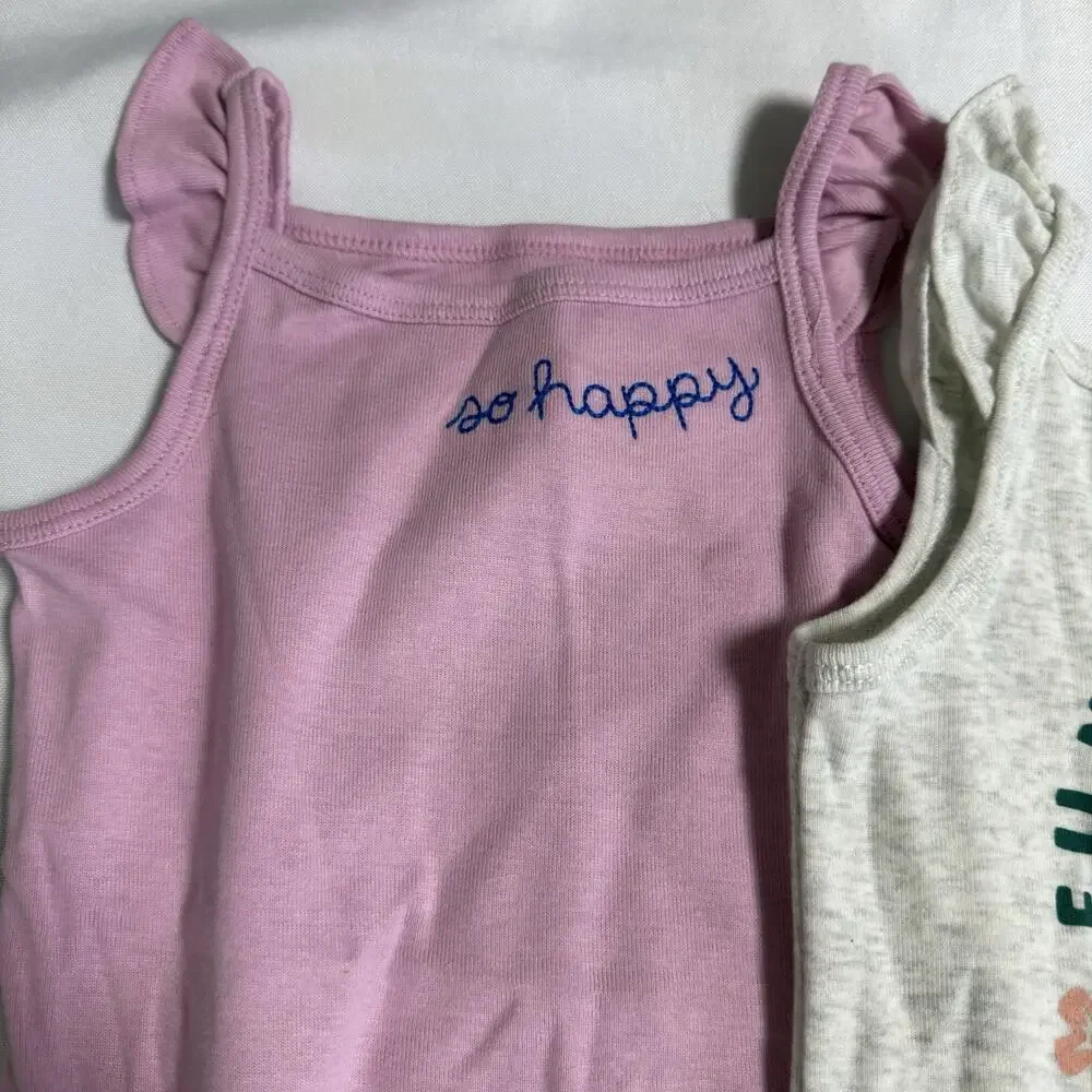 Carter's Baby Girls 2pc Sleeveless Bodysuit Set Size 18 Months Purple Grey